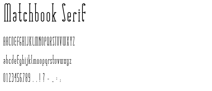 Matchbook Serif font